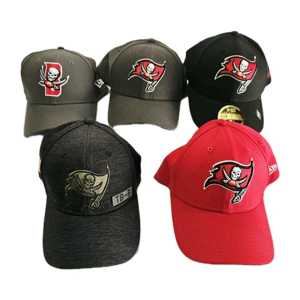 Tampa Bay Buccaneers New Era Tonal Hat Lot 39THIRTY Stretch Fit Hat One 59Fifty